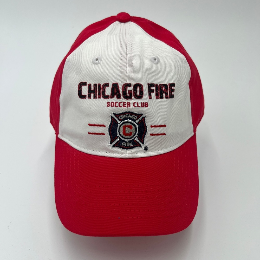 Chicago Fire Soccer Club Red White Baseball Cap Adult One Size Fits All MLS